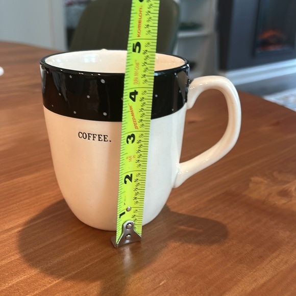 Rae Dunn by Magenta “COFFEE” Cup Polka Dot Band Black Cream. RARE. - Picture 6 of 8